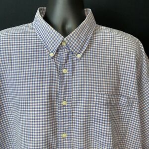 Duck Head Shirt Mens 3XL Blue Red MicroPlaid Short Sleeve‎ Button Up Casual